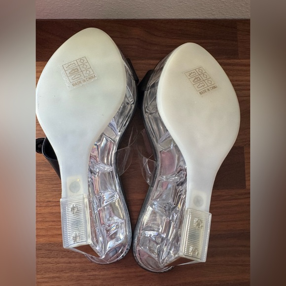 Clear Platform Black Butterfly Wedge Sandals - Size 8.5/9 - Picture 7 of 16